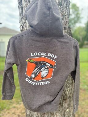 Boy Kids' Gray Duck Graphic Hoodie *LOCAL BOY*
